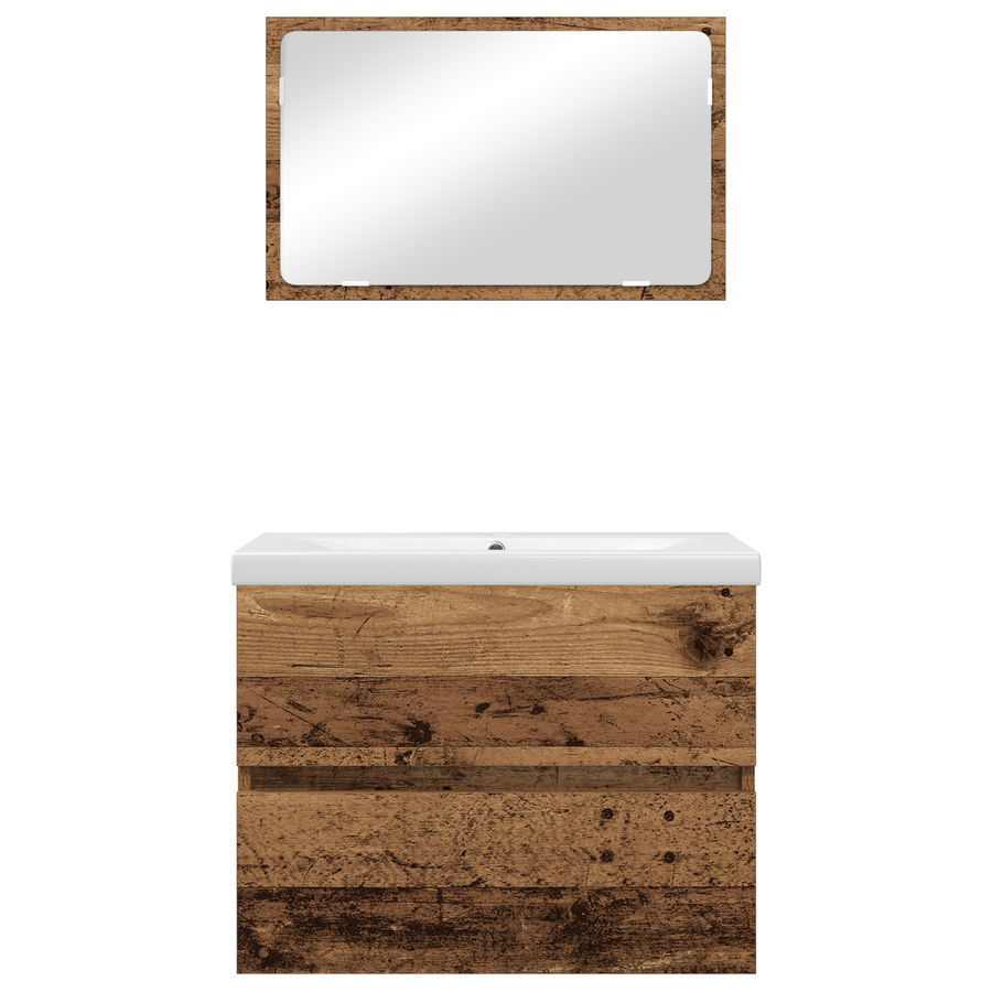 Badkamermeubelset 3 pcs Oud hout 60 x 38.5 x 45 cm Bewerkt hout