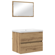 Badkamermeubelset 3 pcs Zwart eiken 60 x 38.5 x 45 cm