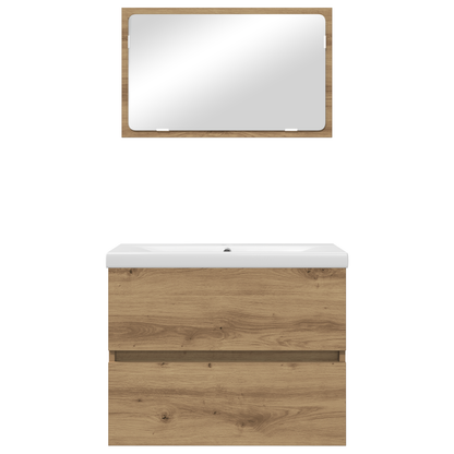 Badkamermeubelset 3 pcs Zwart eiken 60 x 38.5 x 45 cm