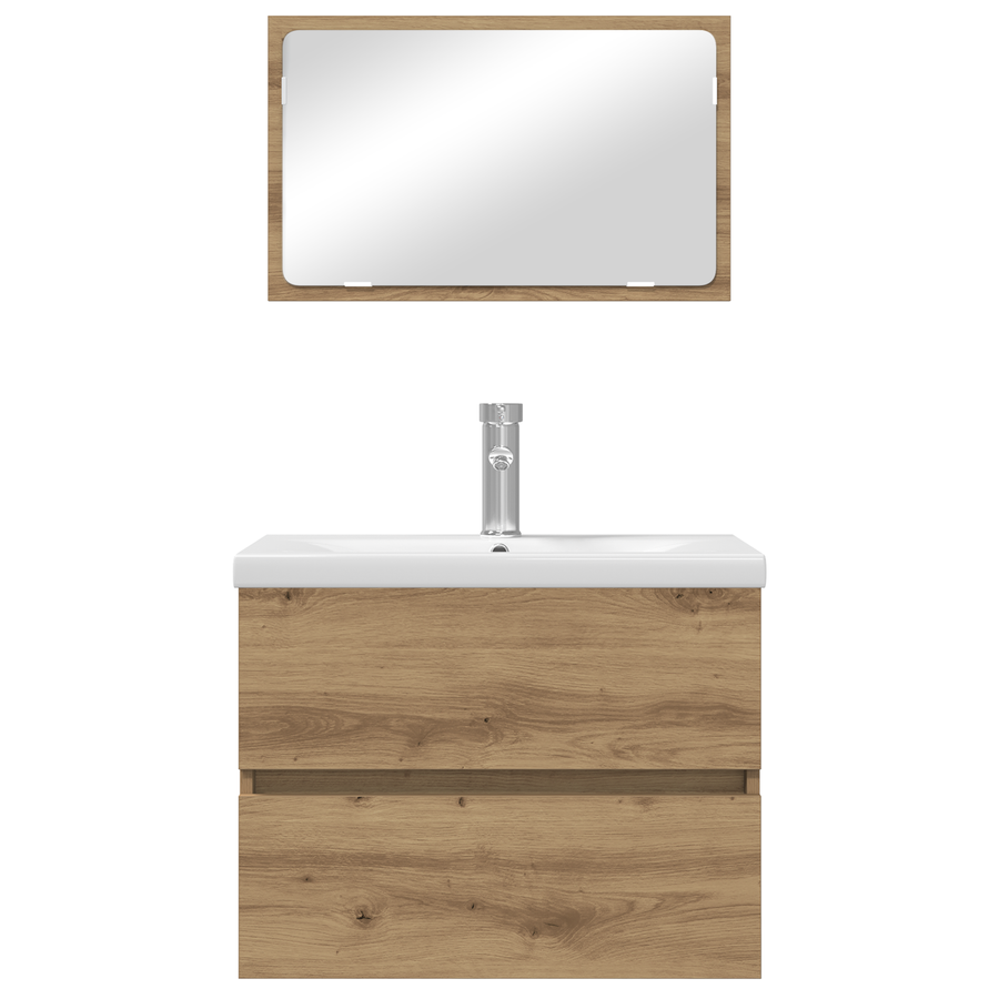 Badkamermeubelset 3 pcs Zwart eiken 60 x 38.5 x 45 cm