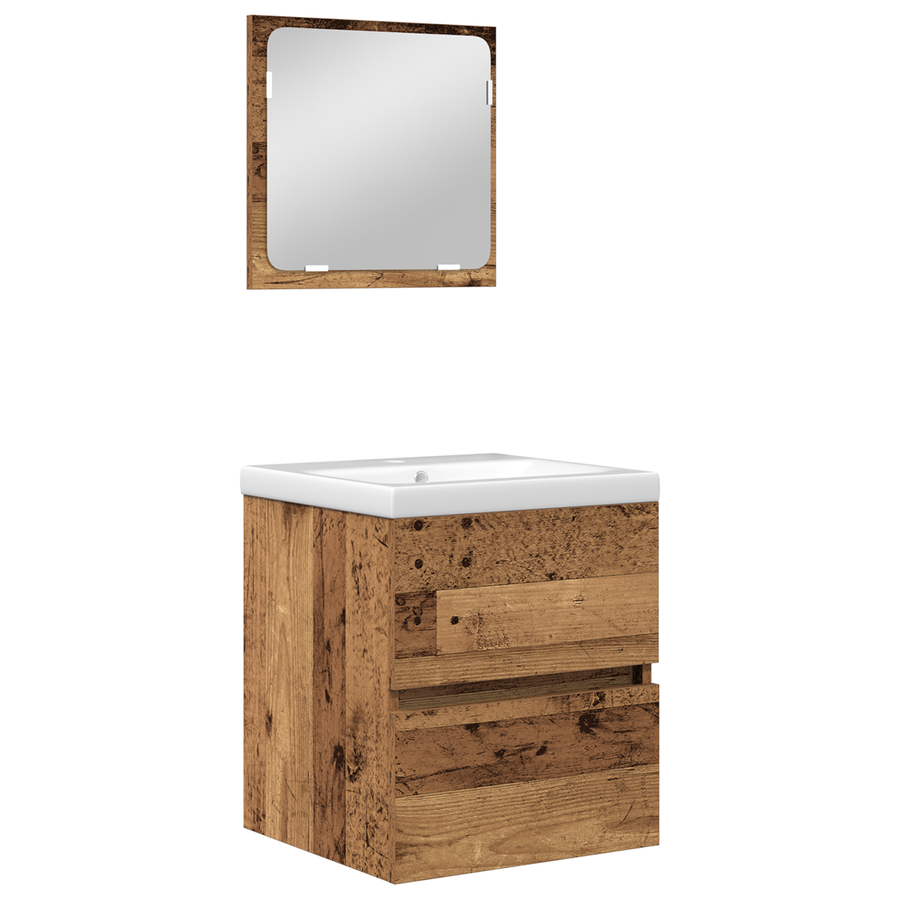 Badkamermeubelset met lade 3 pcs Artisan eiken en Wit Medium