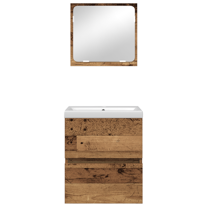 Badkamermeubelset met lade 3 pcs Artisan eiken en Wit Medium