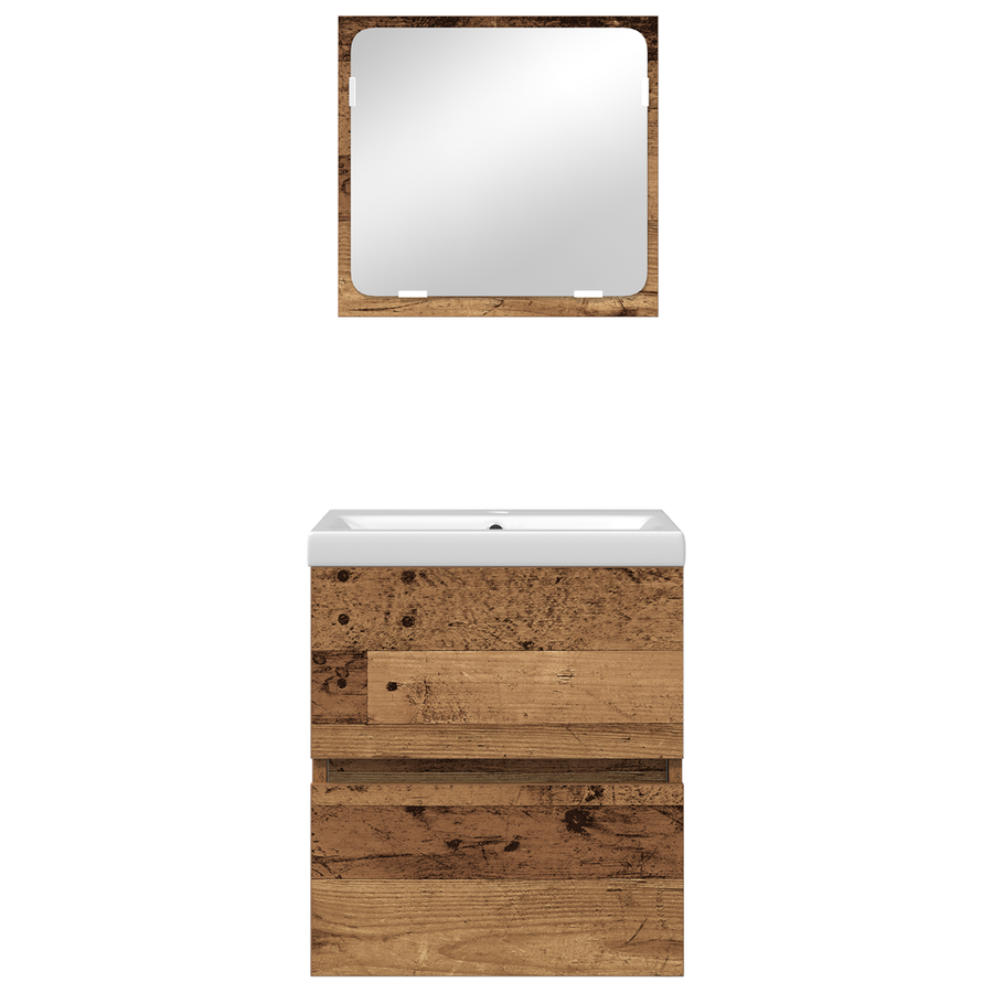 Badkamermeubelset met lade 3 pcs Artisan eiken en Wit Medium