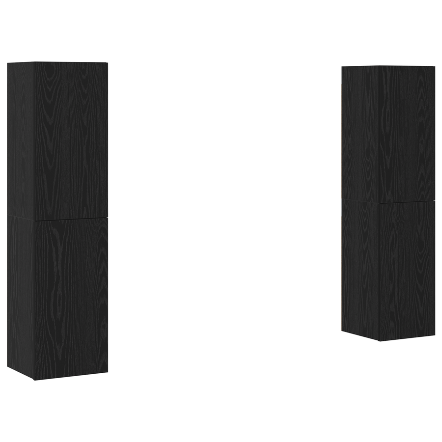 Tv-meubelset 4 pcs Zwart eiken 30.5 x 30 x 60 cm Bewerkt hout
