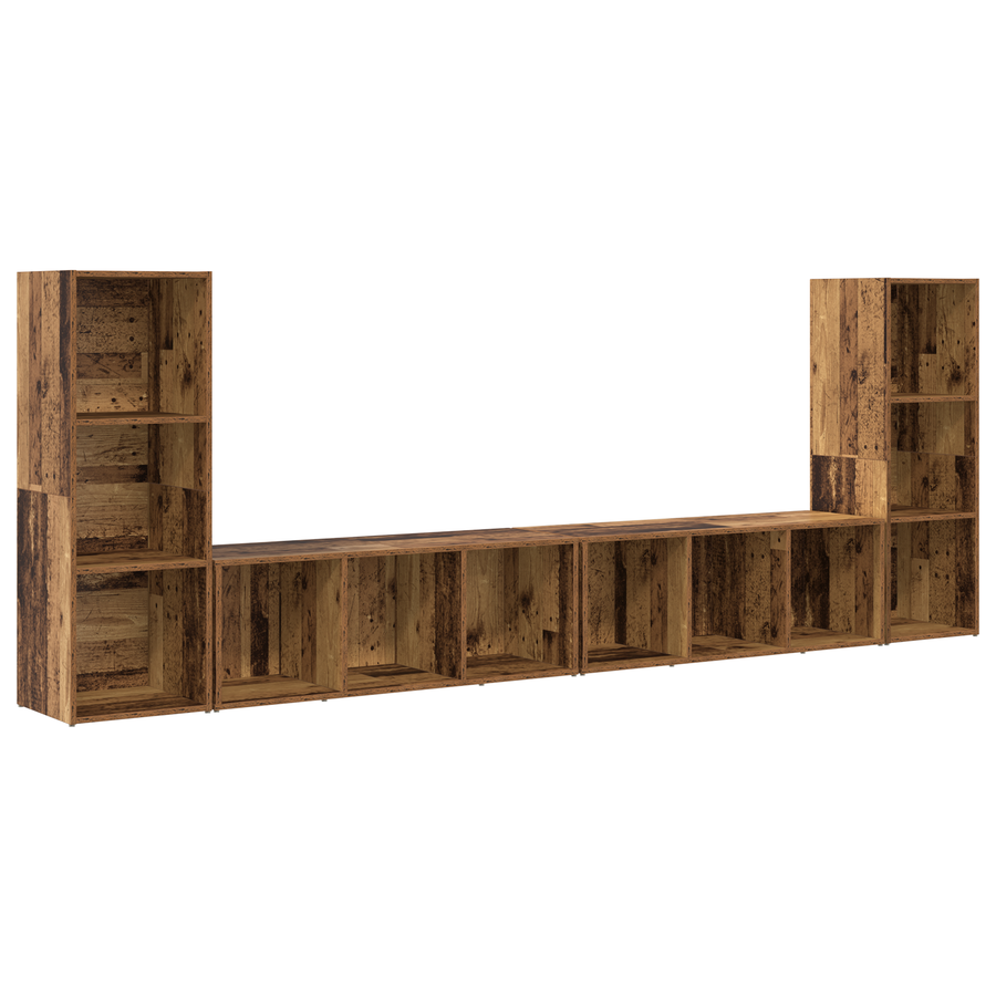 TV-kast 4 pcs Oude hout 37 x 35 x 107.5 cm Engineered hout