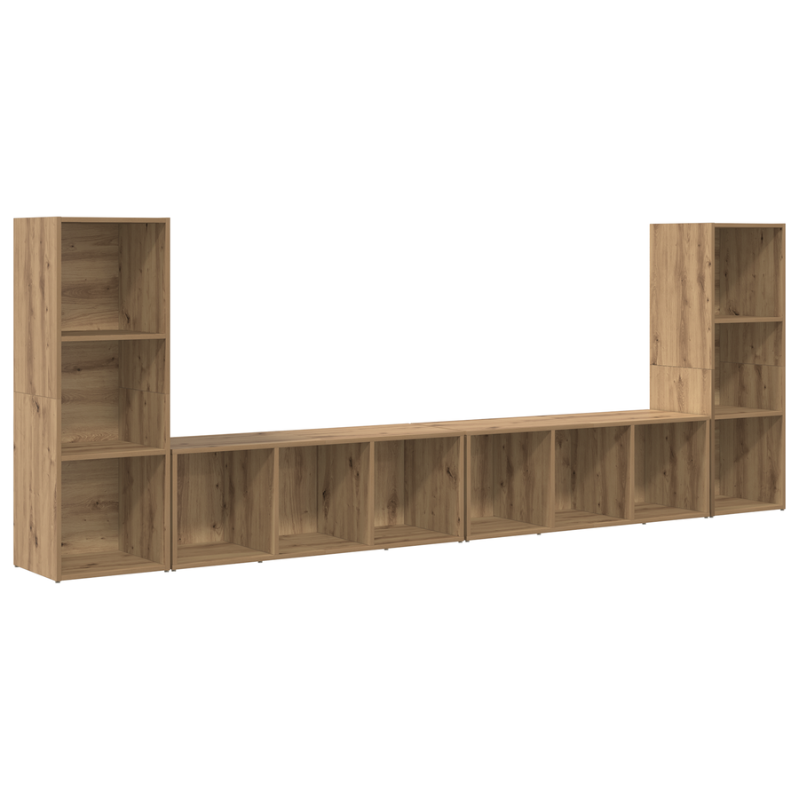 TV-kast met plank met opslag 4 pcs Ambachtelijk eiken 37 x 35 x 107.5 cm