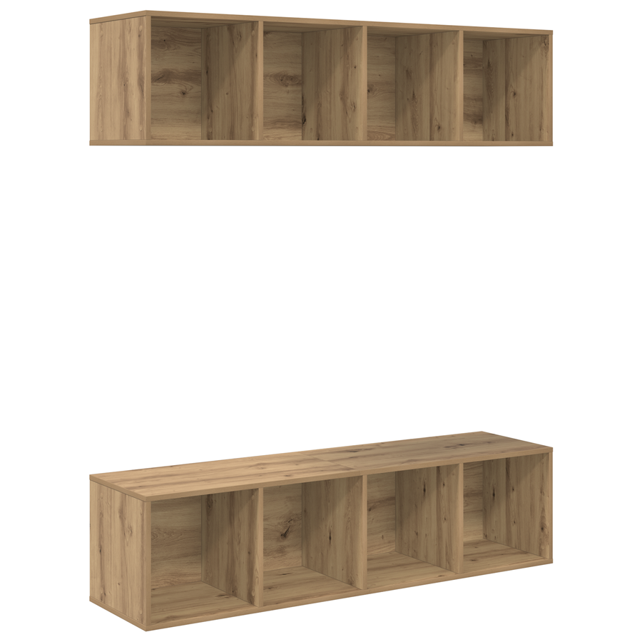 Tv-meubelset 2 pcs artisanaal eikenkleurig 37 x 37 x 142.5 cm