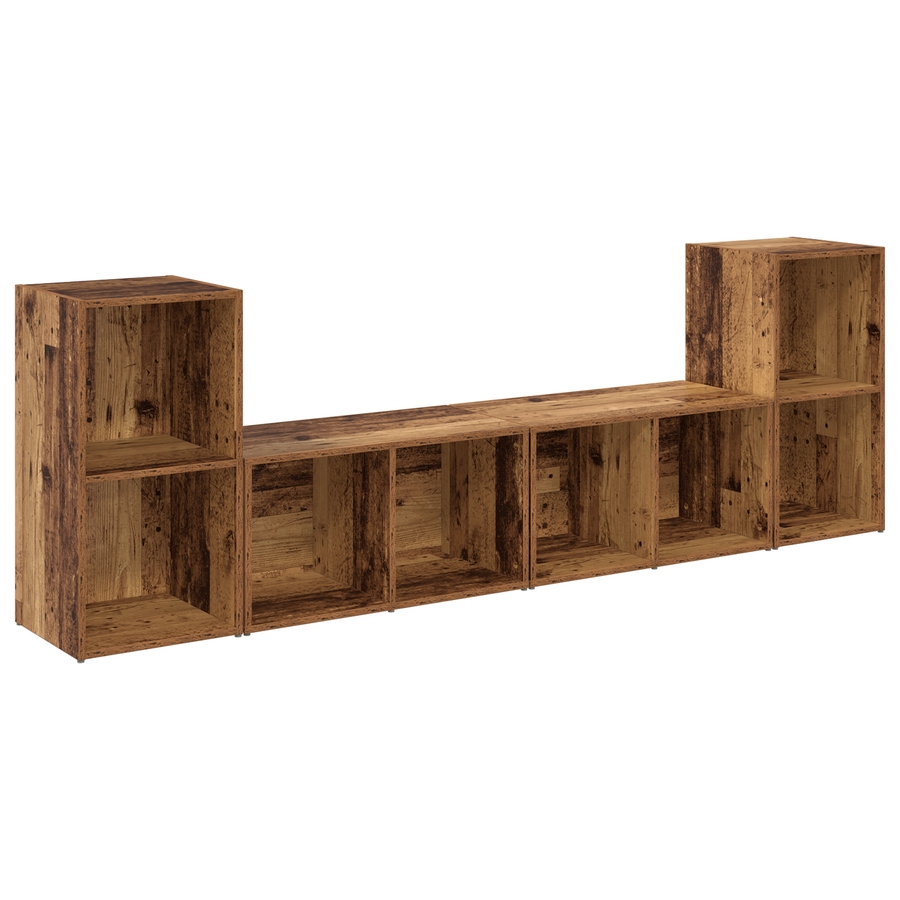 Tv-meubelset 4 pcs Oude hout 72 x 35 x 36.5 cm Bewerkt hout