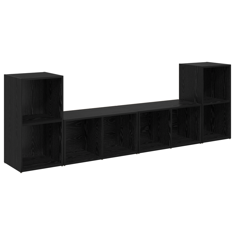 Tv-meubelset 4 pcs Zwart eiken 72 x 35 x 36.5 cm Bewerkt hout