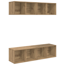 Wand TV Kast 4 pcs artisanaal eikenkleurig 37 x 37 x 72 cm