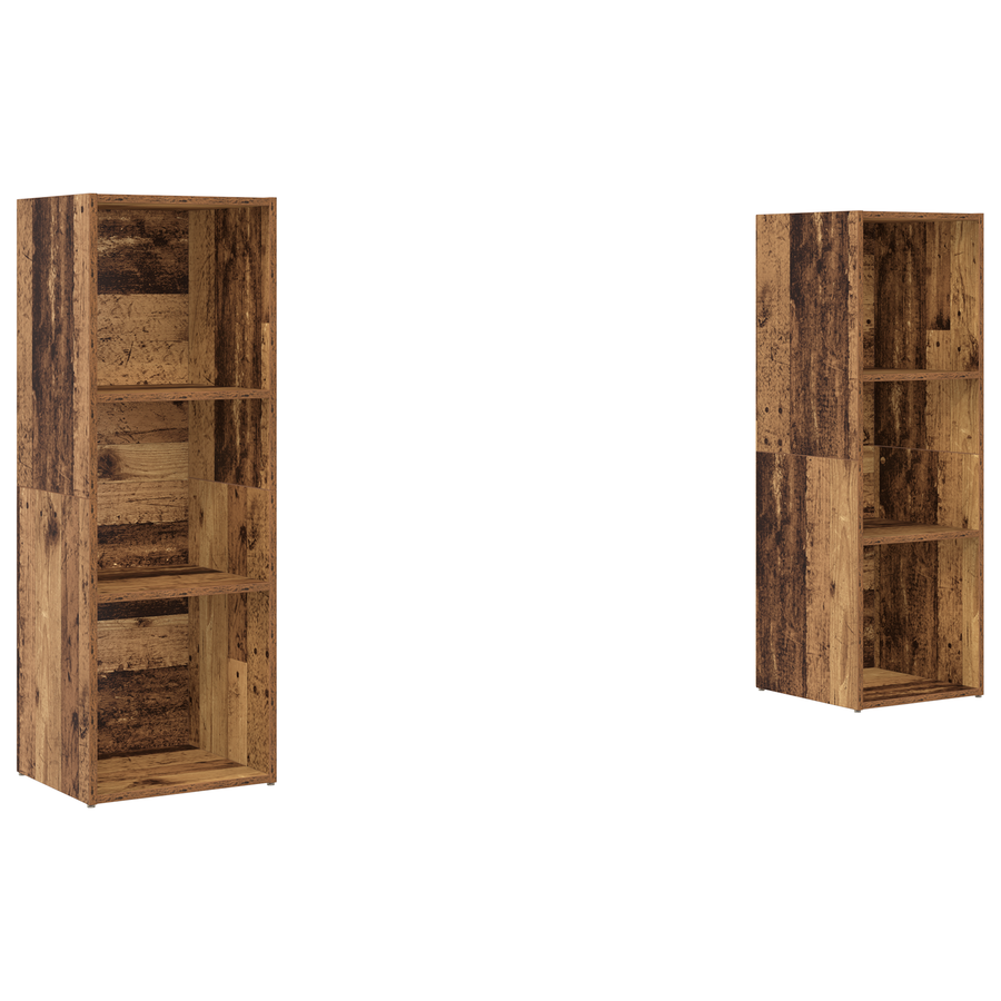 Tv-meubelset 2 pcs Oude hout 107 x 35 x 37 cm Bewerkt hout