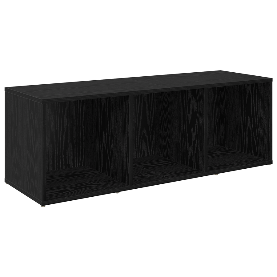 Tv-meubelset 2 pcs Zwart eiken 107 x 35 x 37 cm Bewerkt hout