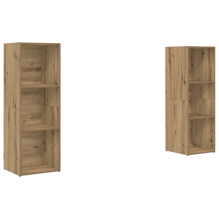 Tv-meubelset 2 pcs Ambachtelijk eiken 107 x 35 x 37 cm