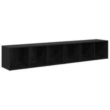 Tv-meubelset 2 pcs Zwart Eiken 37 x 35 x 107 cm Bewerkt hout