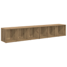 Tv-meubelset 2 stuks 37x35x107 cm bewerkt hout bruin