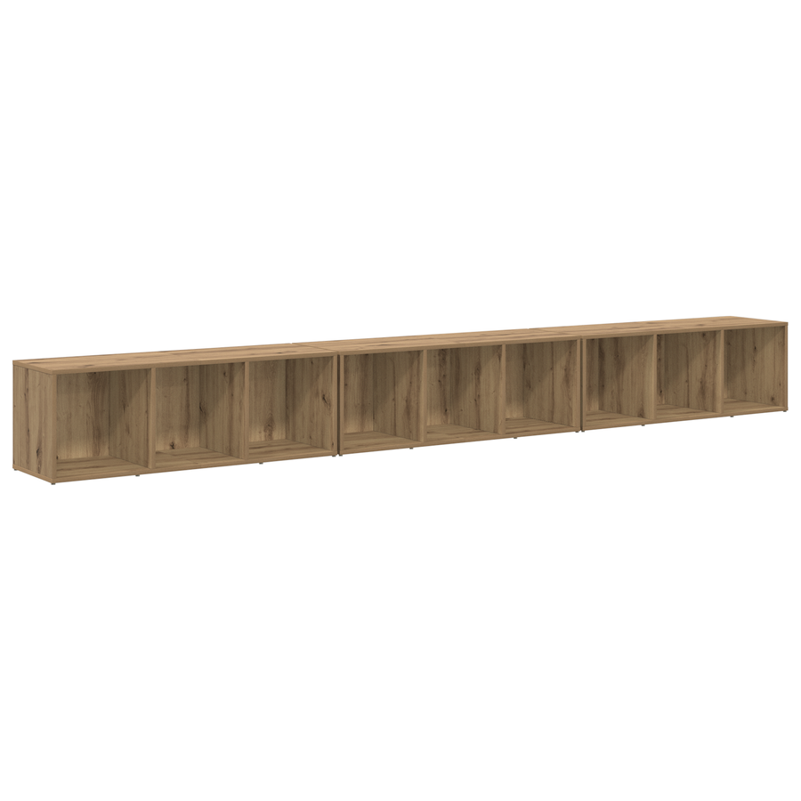 TV-kast 3 pcs artisanaal eikenkleurig 37 x 35 x 107,5 cm