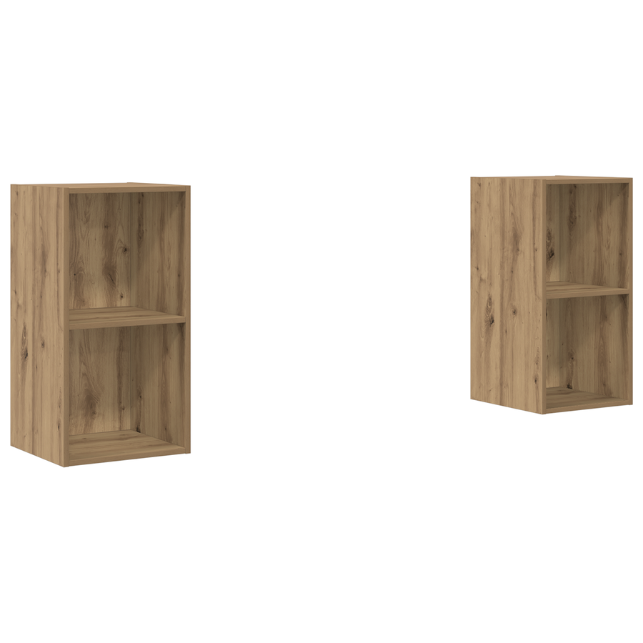 Wand TV Kast 2 pcs Ambachtelijk eiken 37 x 37 x 72 cm