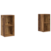 Tv-meubelset 2 stuks 72x35x36,5 cm bewerkt hout