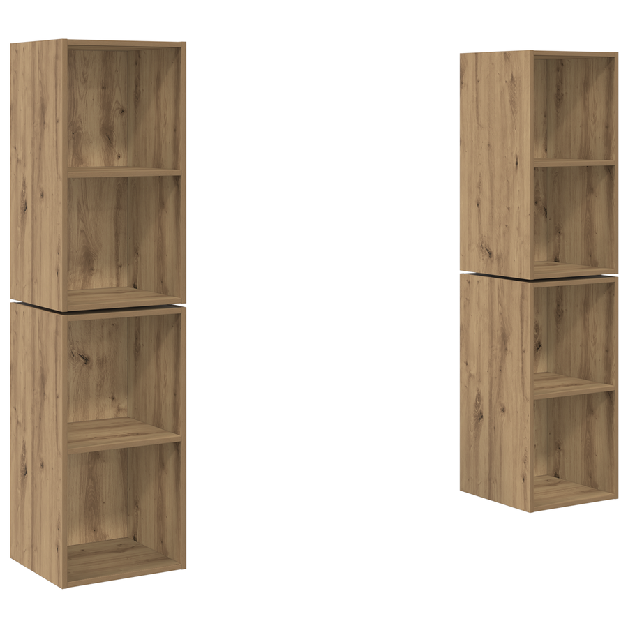 Wand TV Kast met plank 4 pcs Ambachtelijk eiken 37 x 37 x 72 cm