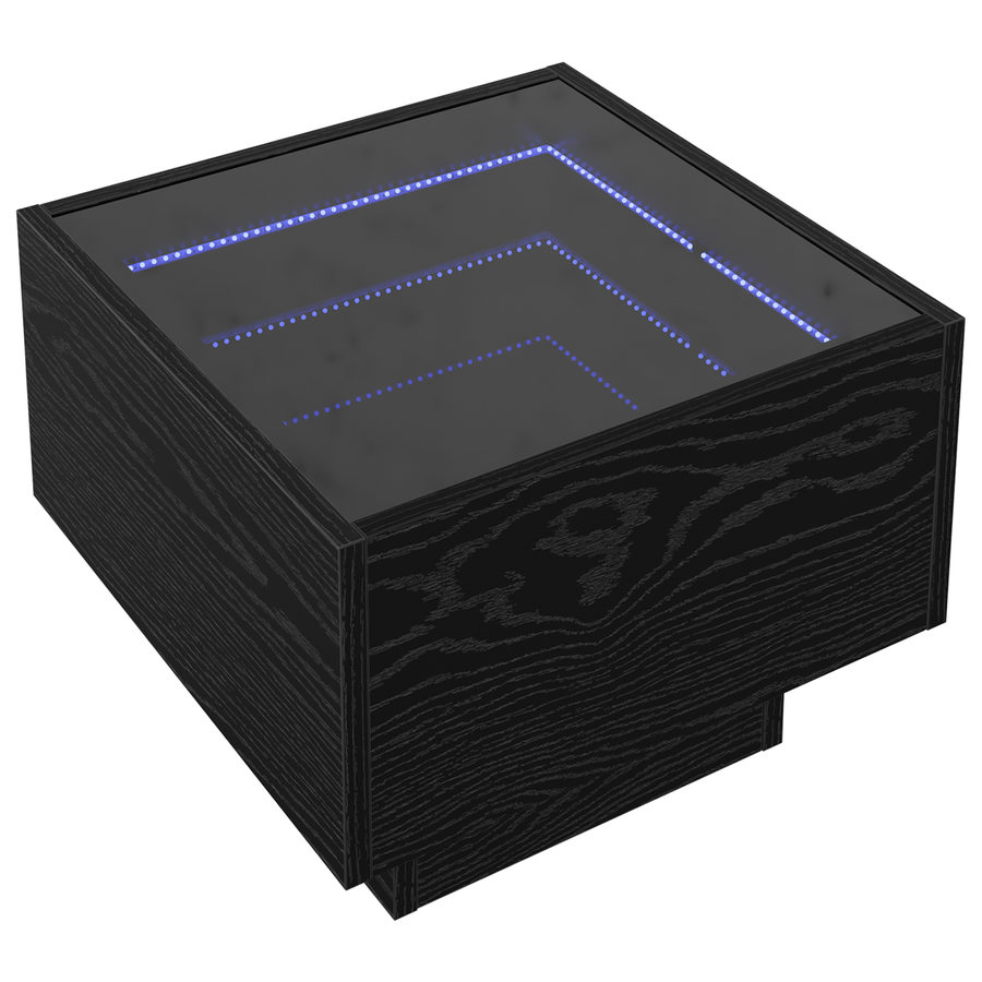 Opbergkast Zwart eiken 40 x 40 x 30 cm Geengineerd hout, Glas