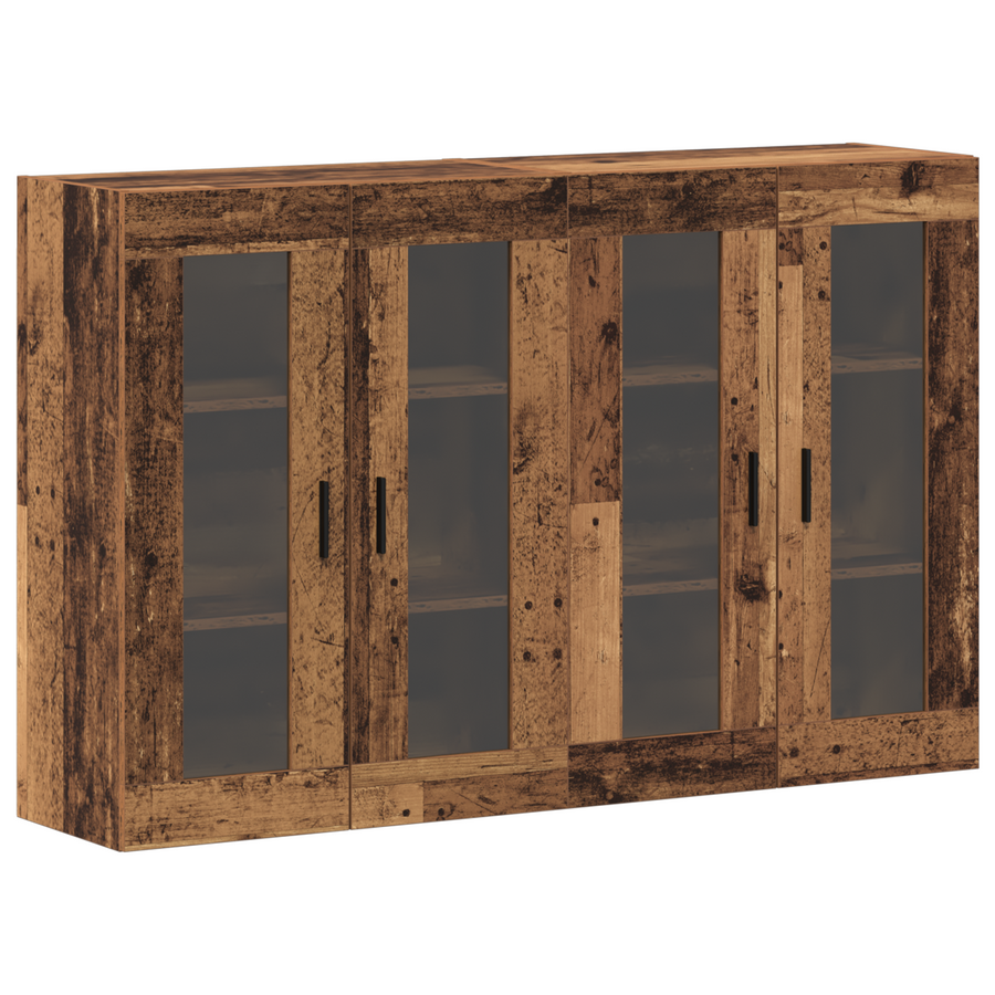 2 Stuks Wandkasten Oude Hout 69.5x34x90 cm