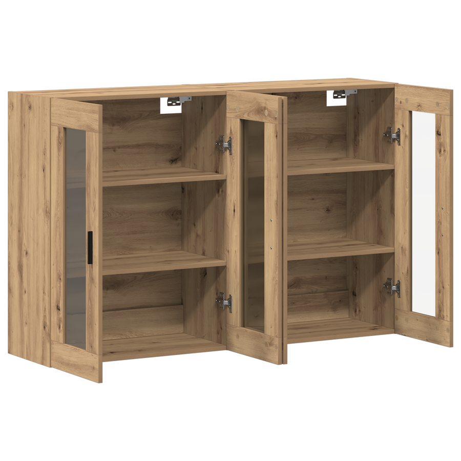 Wandkasten 2 stuks Artisan Eiken 69.5x34x90 cm Gefabriceerd hout
