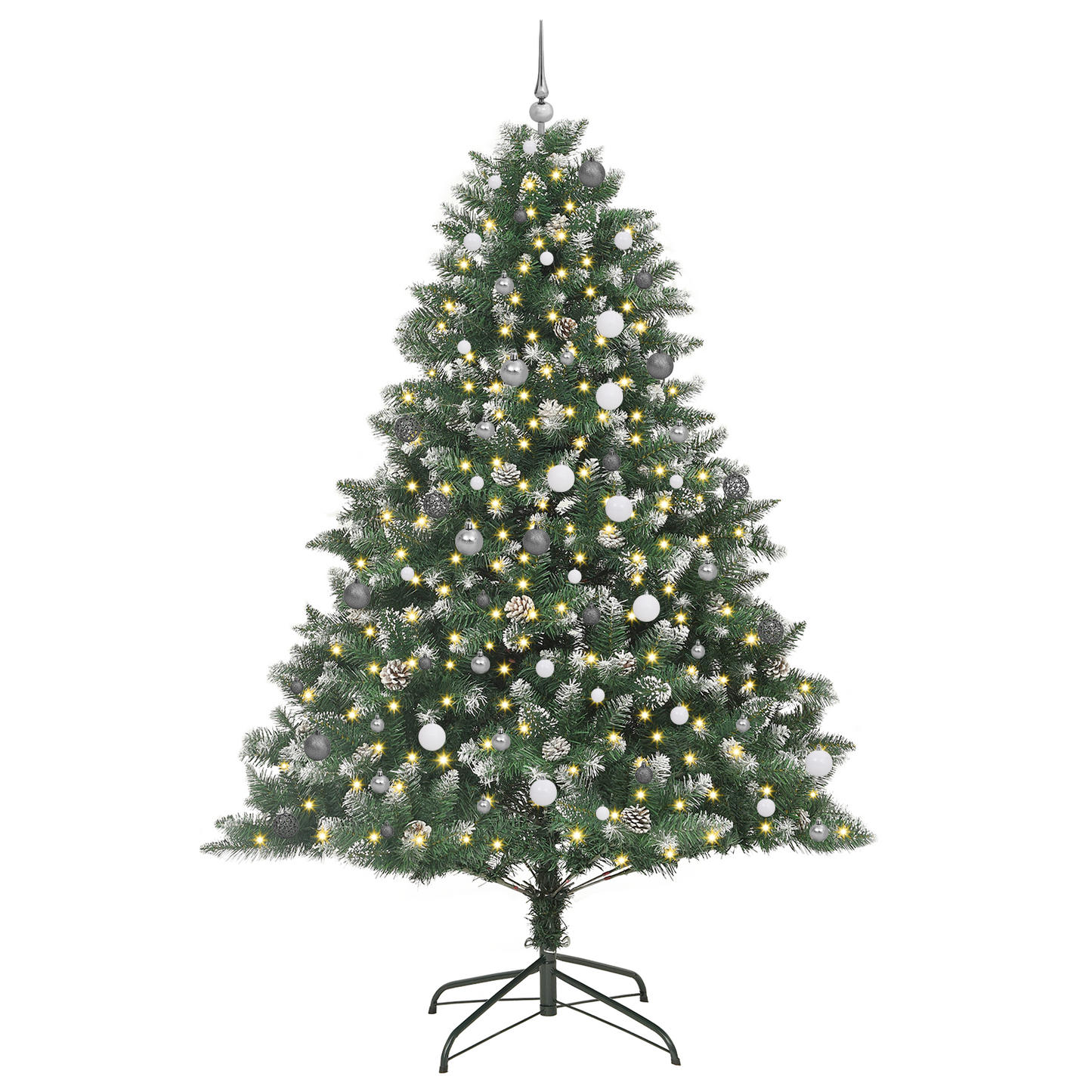 Kunstkerstboom with Decorative String Lights Groen 240 cm PVC