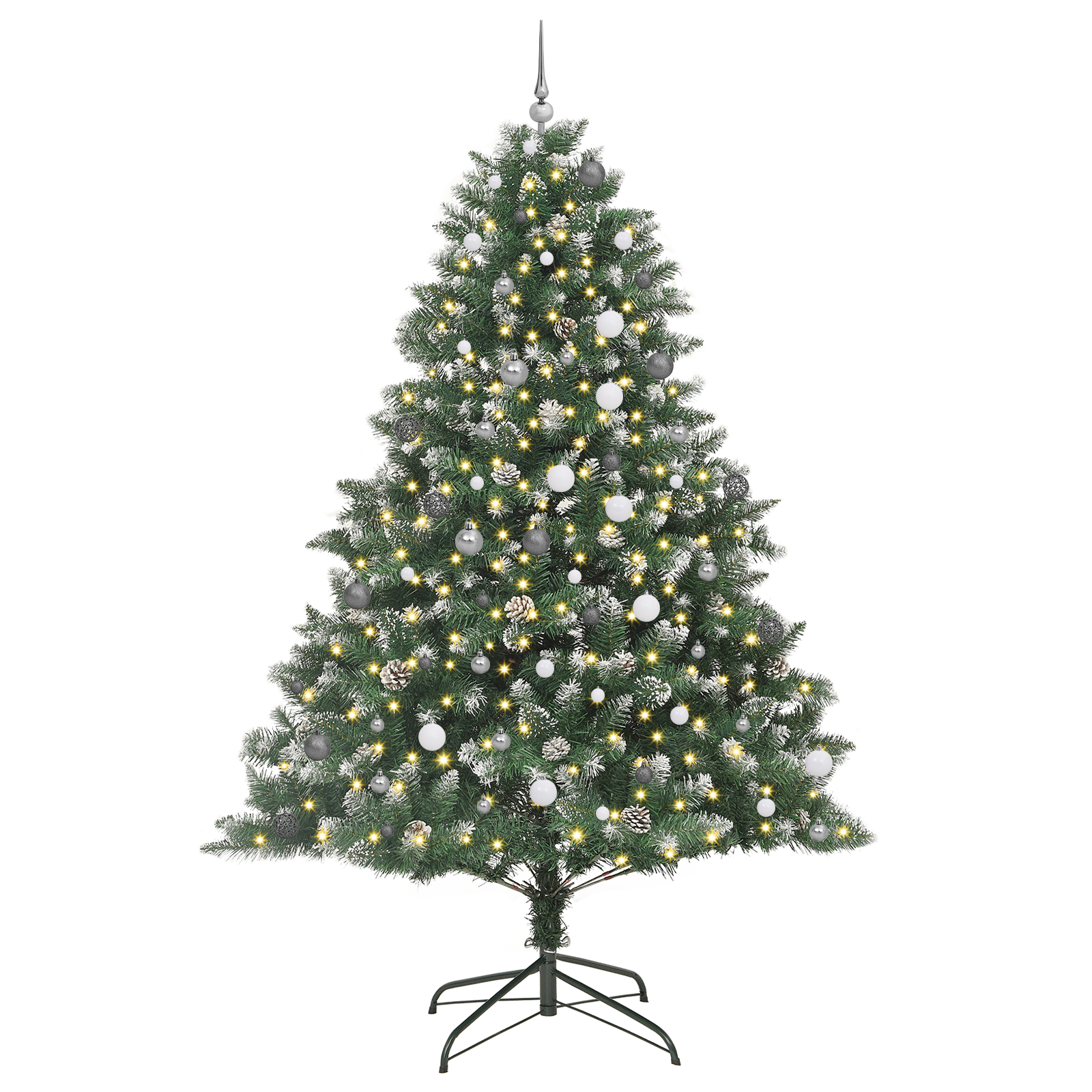 Kunstkerstboom with Decorative String Lights Groen 240 cm PVC
