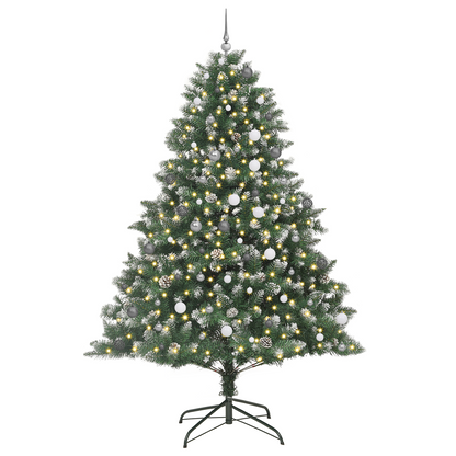 Kunstkerstboom with Decorative String Lights Groen 240 cm PVC