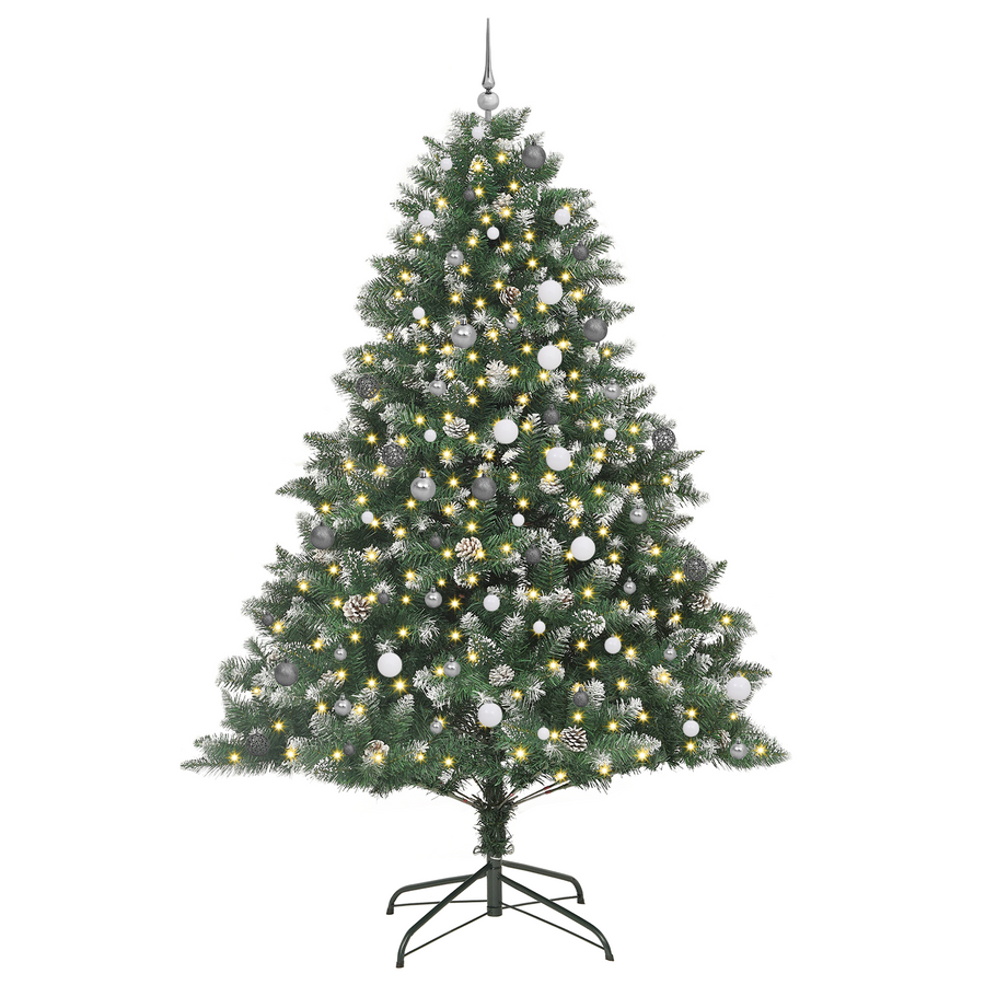 Kunstkerstboom with Decorative String Lights Groen 240 cm PVC