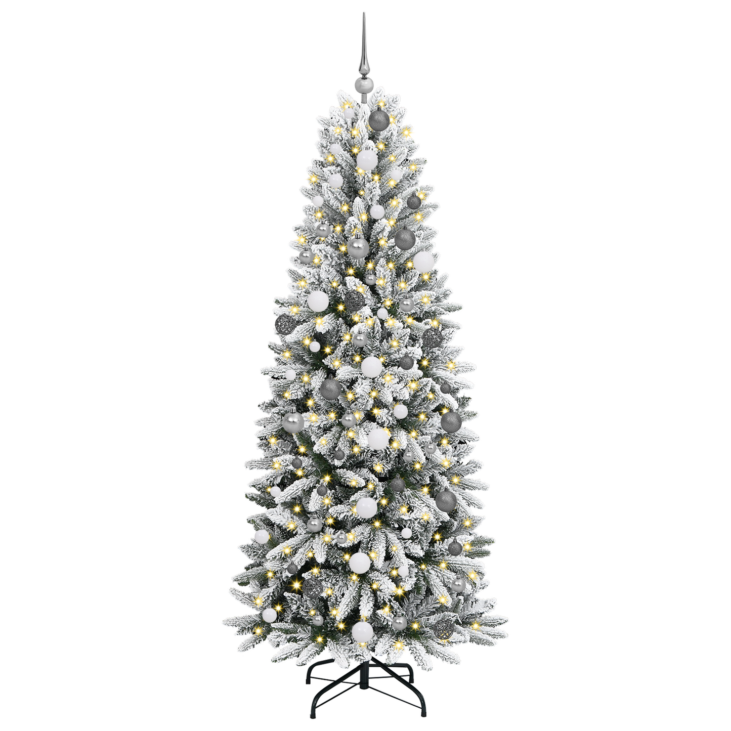Kerstboom with Decorative String Lights Wit 210 cm PVC