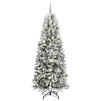 Kerstboom with Decorative String Lights Wit 210 cm PVC