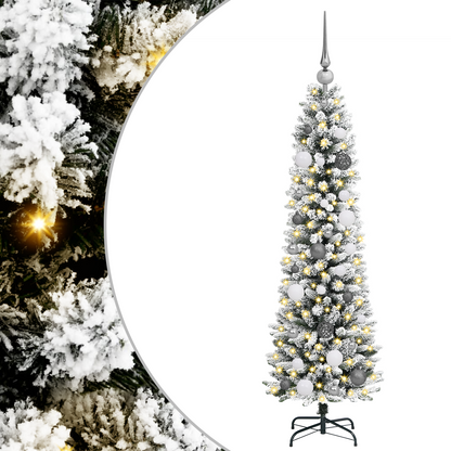 Kerstboom with Decorative String Lights Wit 150 cm PVC