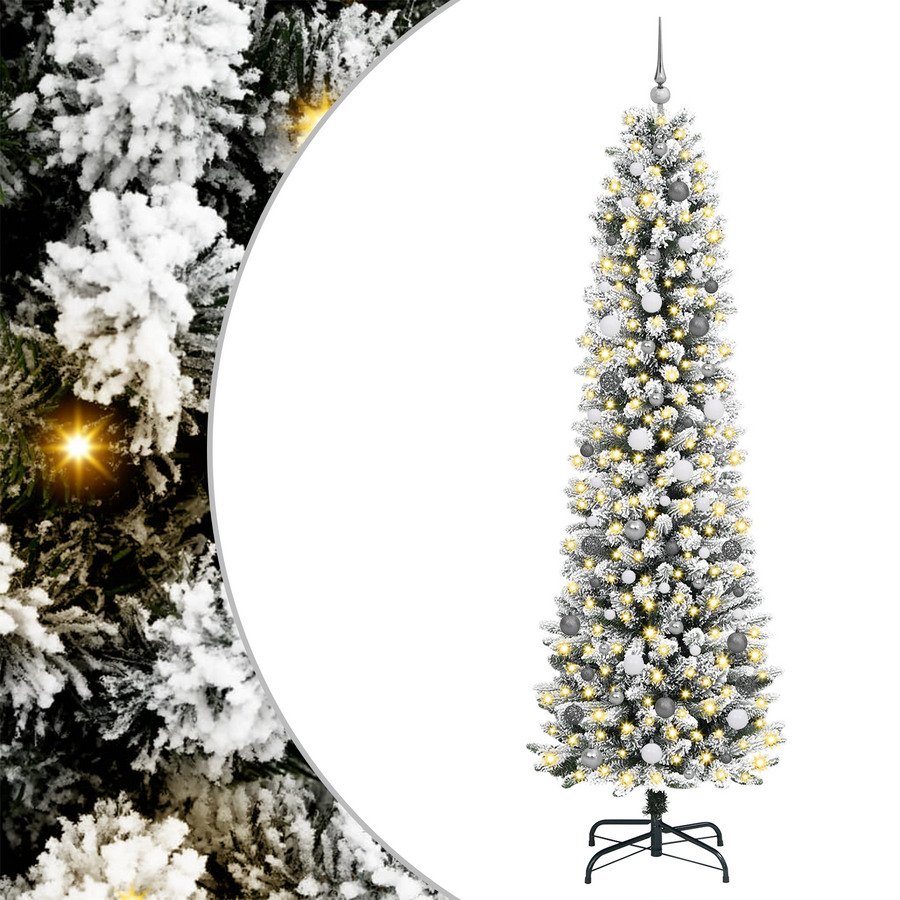 Kerstboom with Decorative String Lights Wit 240 cm PVC