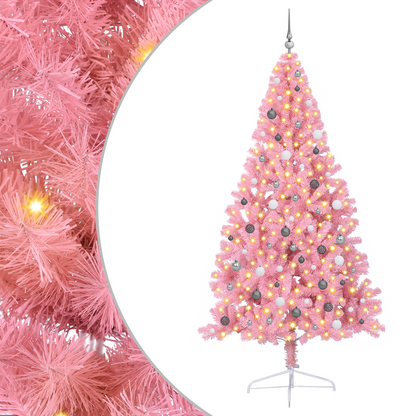 Kunstmatige Halve Kerstboom Roze 240 cm PVC