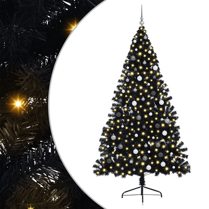 Kunstmatige Halve Kerstboom Zwart 240 cm PVC