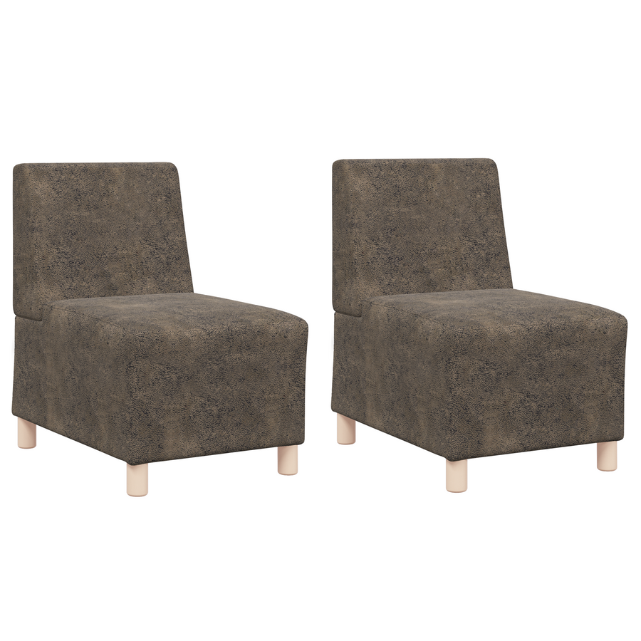 Sofa Stoel met kussen 2 pcs Donkergrijs 55 cm Faux suede leer