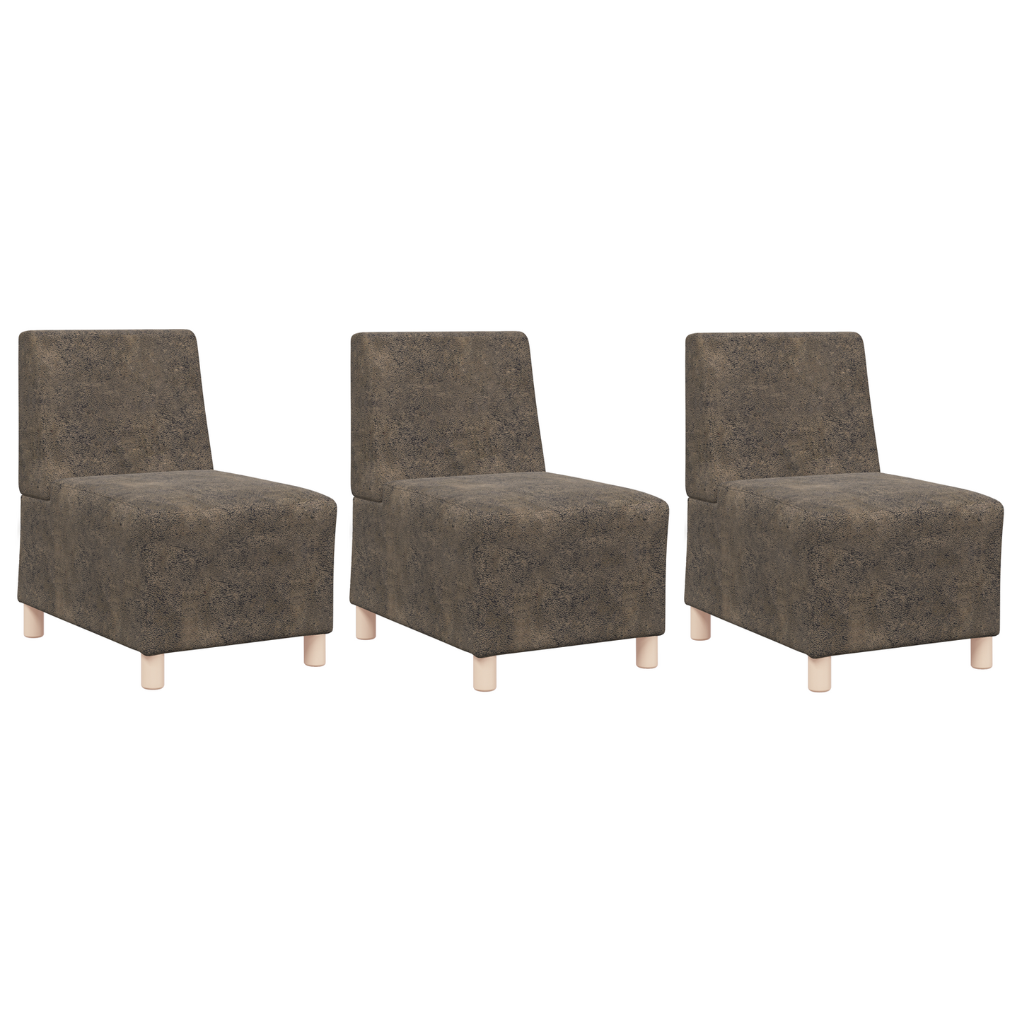 Sofa Stoel met kussen 3 pcs Donkergrijs 55 cm Faux suede leer