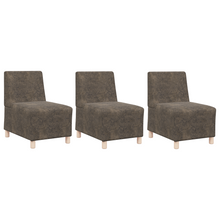 Sofa Stoel met kussen 3 pcs Donkergrijs 55 cm Faux suede leer