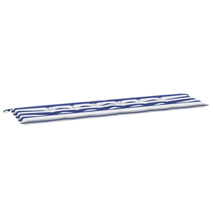 Tuinbankkussen 180x50x4 cm gestreept oxford stof blauw en wit