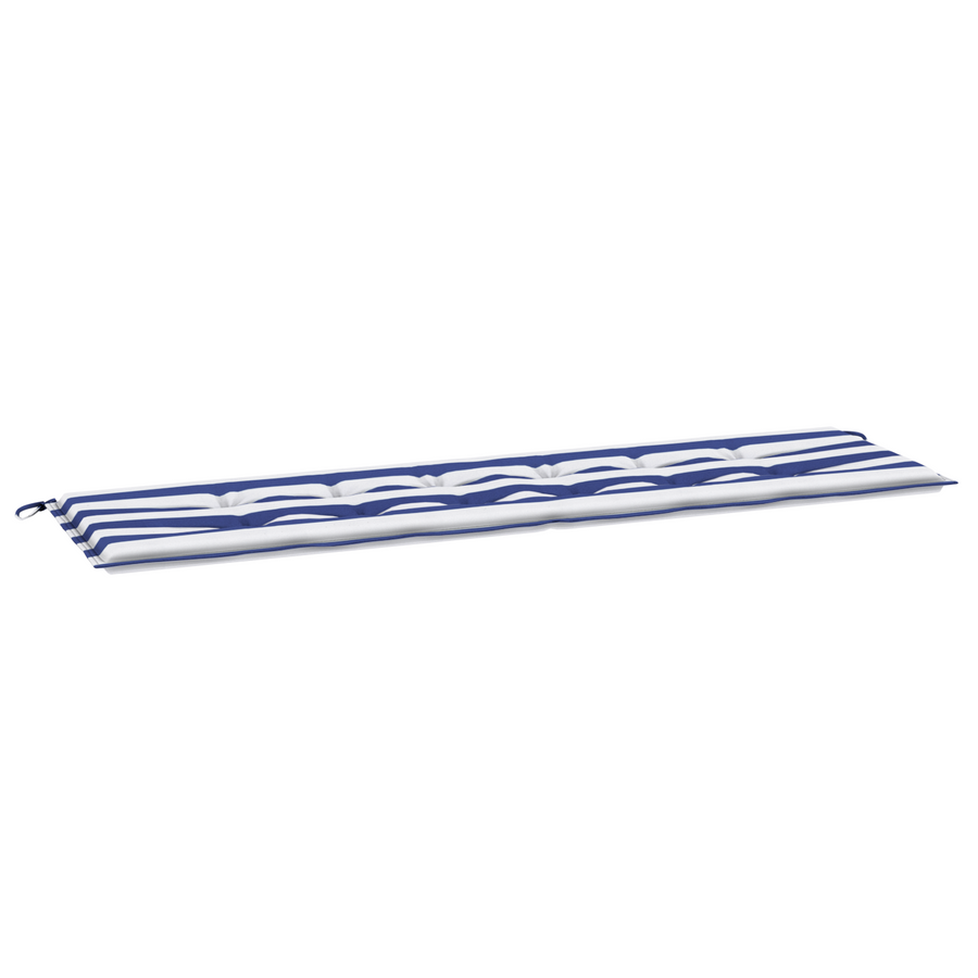 Tuinbankkussen 180x50x4 cm gestreept oxford stof blauw en wit