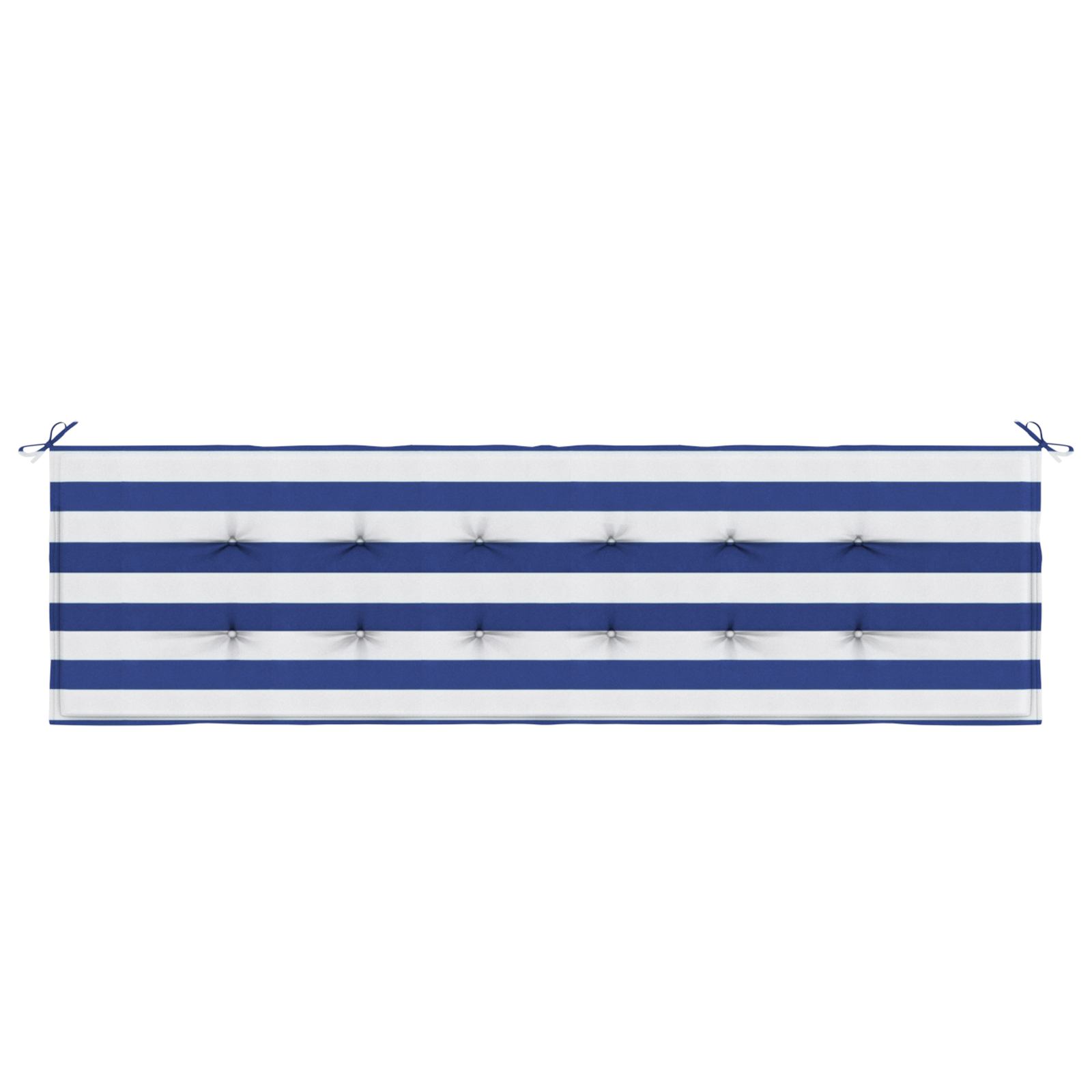 Tuinbankkussen 180x50x4 cm gestreept oxford stof blauw en wit