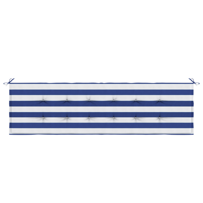 Tuinbankkussen 180x50x4 cm gestreept oxford stof blauw en wit