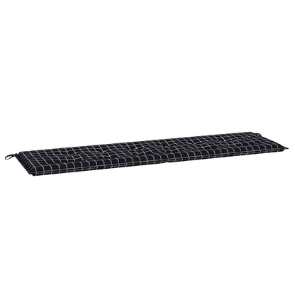Tuinbank Kussen - Zwart Geruit Patroon - 180 x 50 x 4 cm - Oxford Stof
