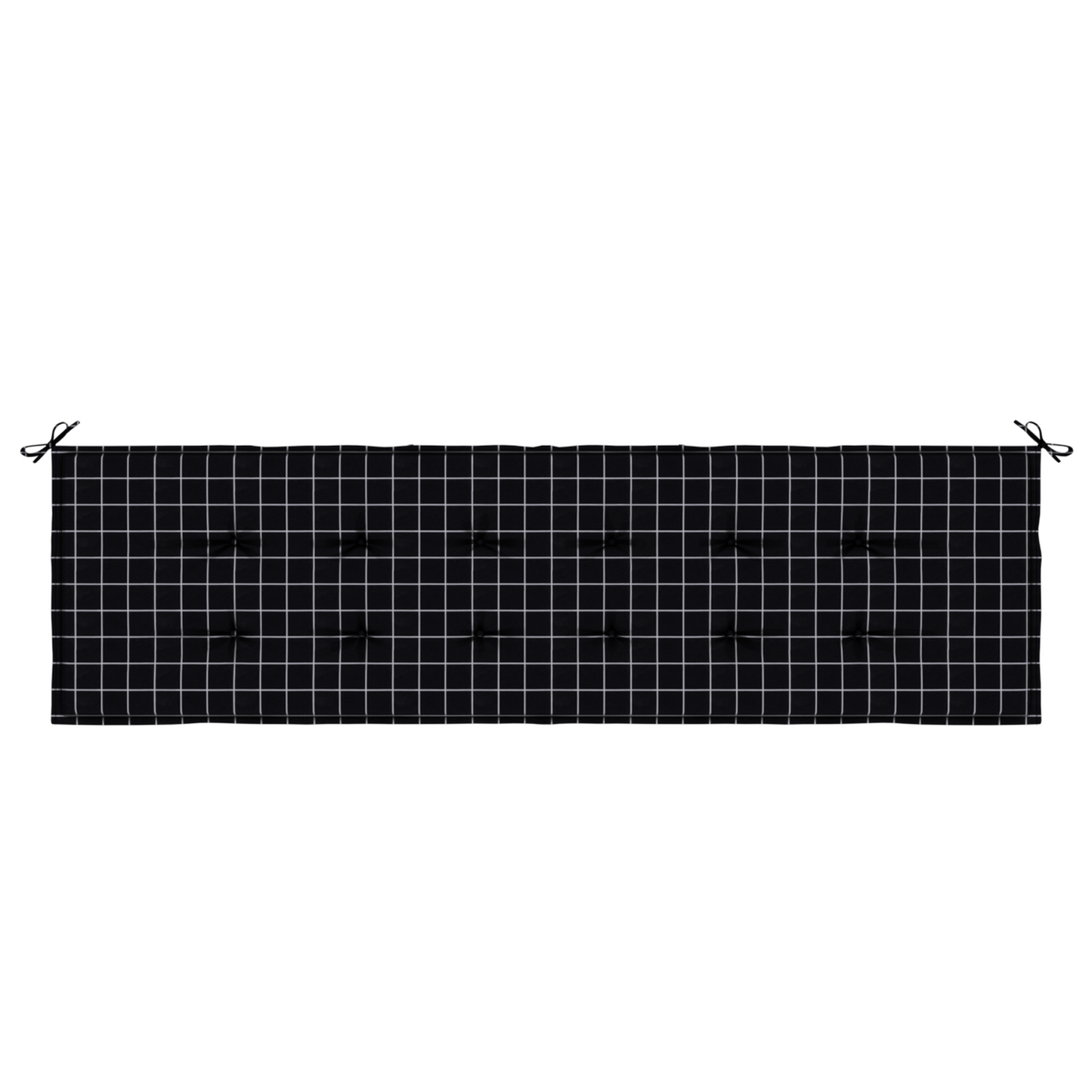 Tuinbank Kussen - Zwart Geruit Patroon - 180 x 50 x 4 cm - Oxford Stof