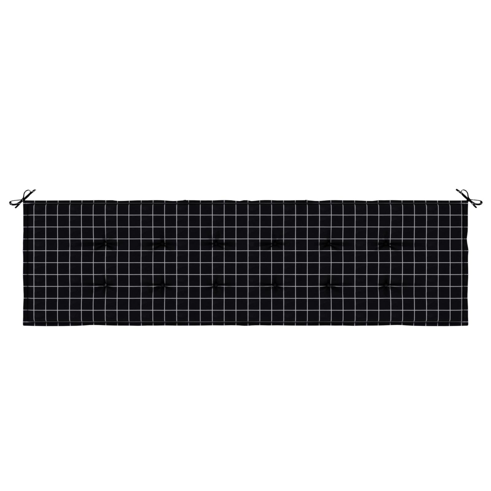 Tuinbank Kussen - Zwart Geruit Patroon - 180 x 50 x 4 cm - Oxford Stof