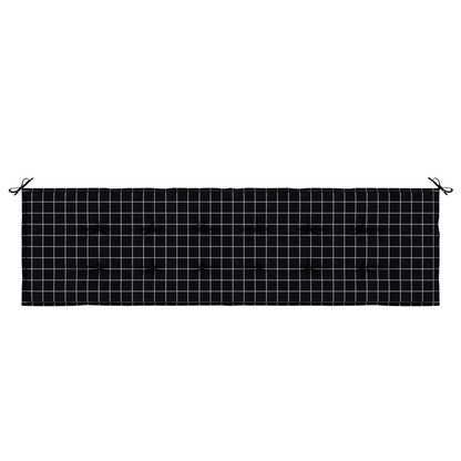Tuinbank Kussen - Zwart Geruit Patroon - 180 x 50 x 4 cm - Oxford Stof