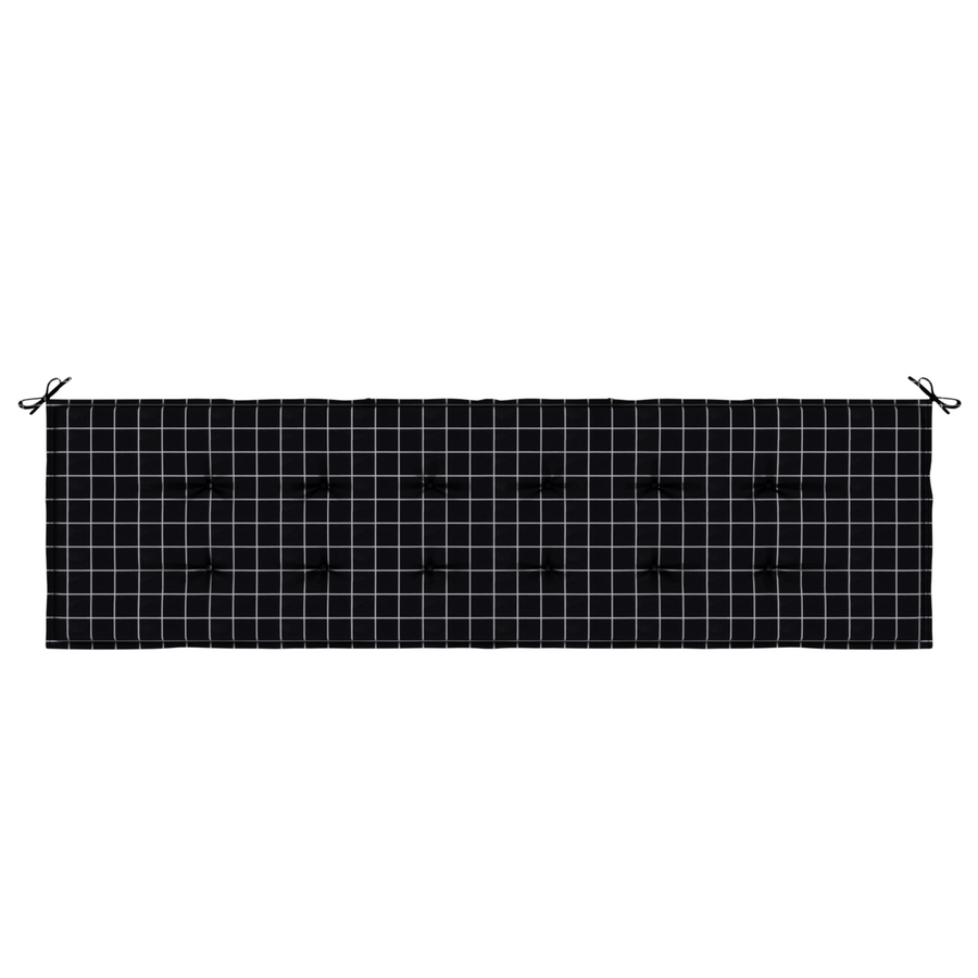 Tuinbank Kussen - Zwart Geruit Patroon - 180 x 50 x 4 cm - Oxford Stof