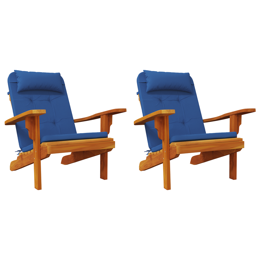 Blauwe Kussen Set Blauw Katoen, Hout Standaard Kussen Set