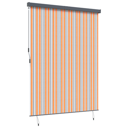 Buiten Rolgordijn Gestreept Verstelbaar Geel en blauw 200 x 250 cm Stof